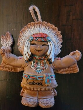 Vintage Sedona Arizona Souvenir Hanging Ornament Mini Wall Plaque Southwest Deco